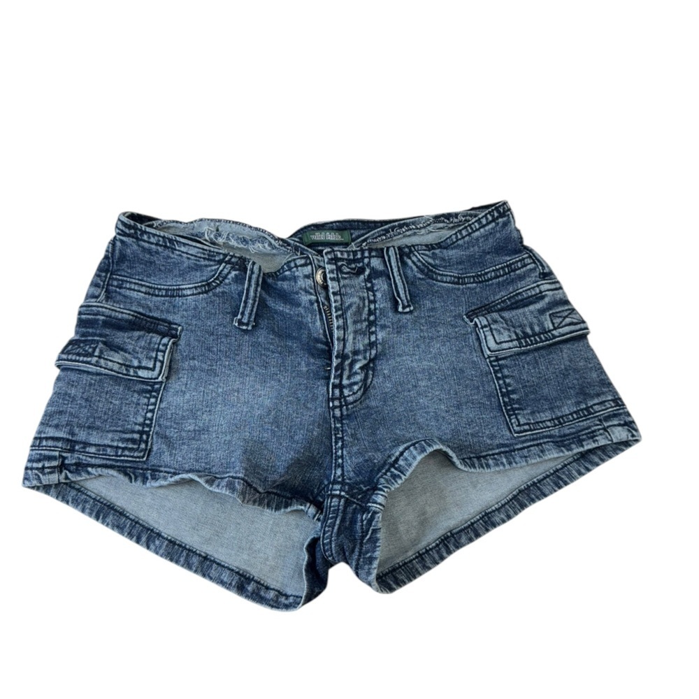Wild Fable.  Blue Jean Shorts with Distressed Hem